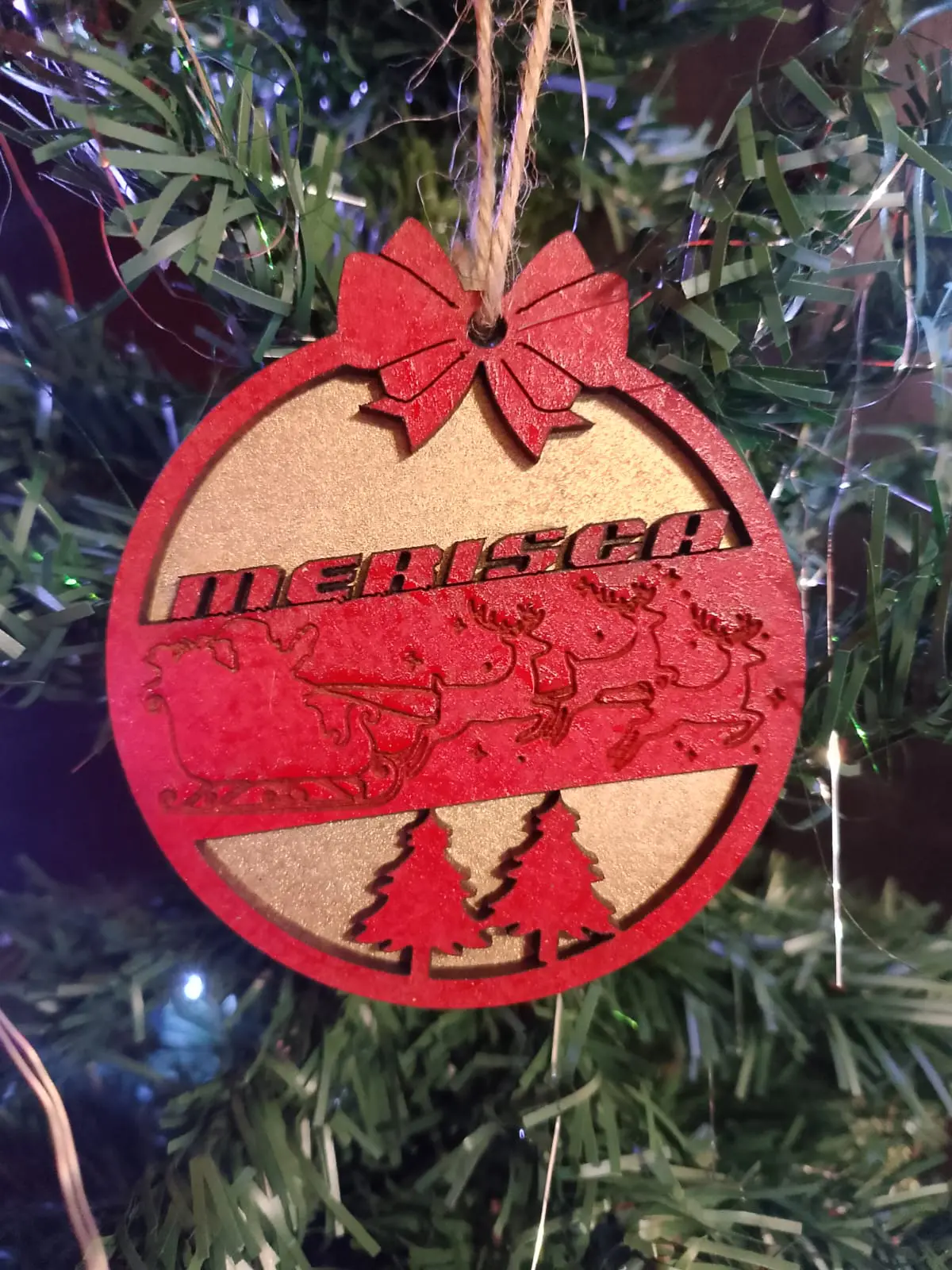 Personalised MDF Christmas Baubles 80mm