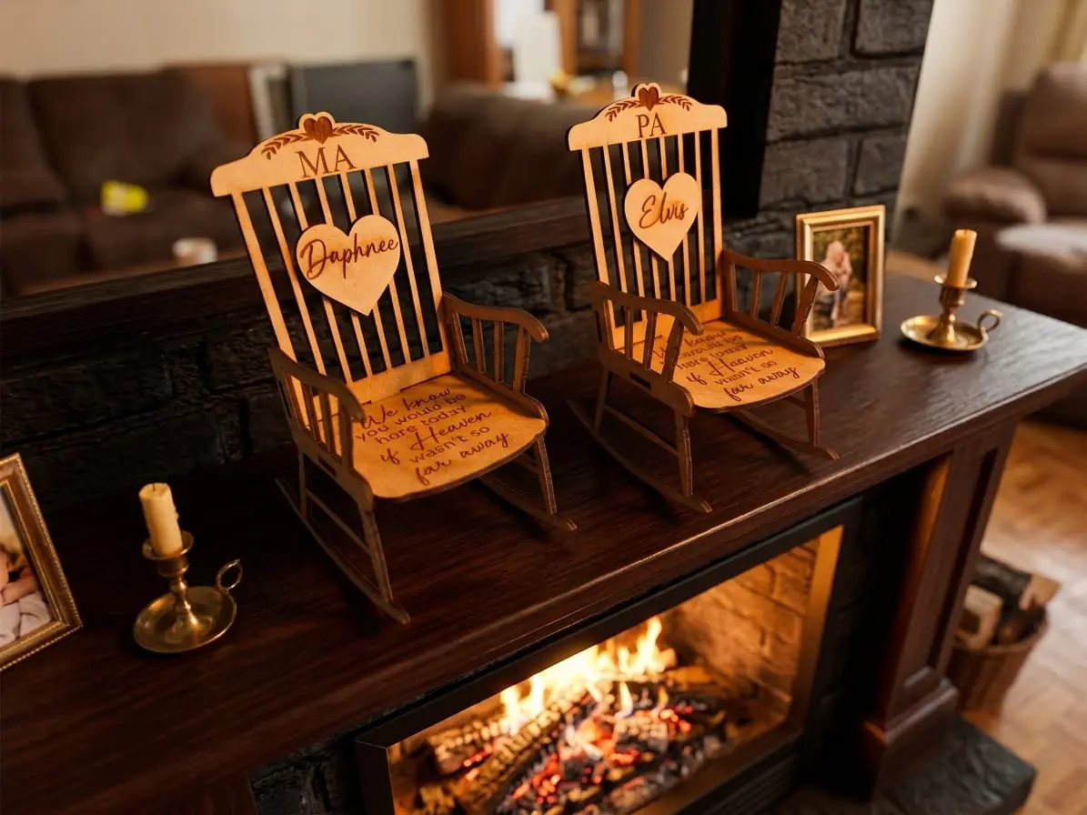Personalised miniature memorial rocking chair