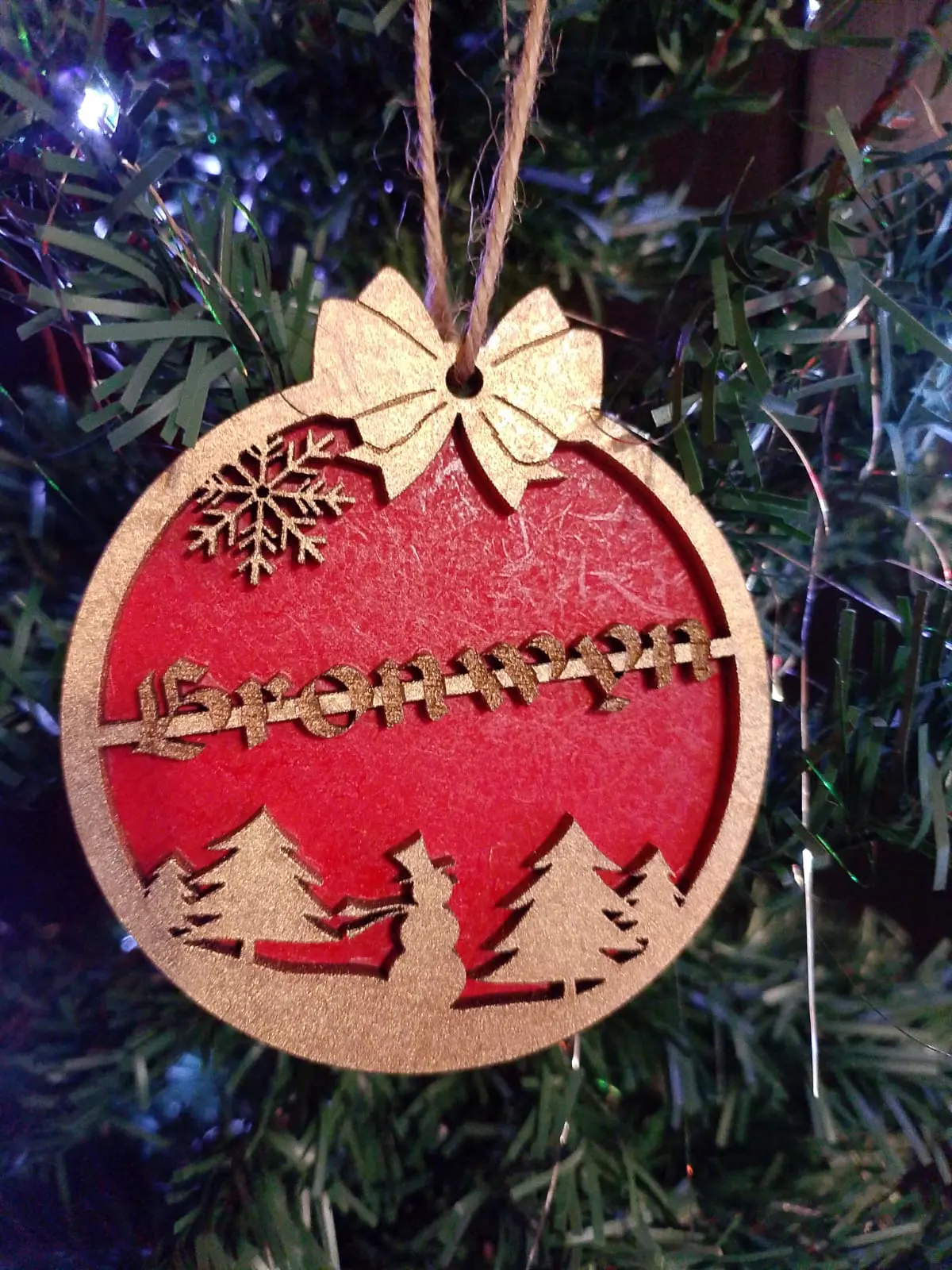 Personalised MDF Christmas Baubles 80mm