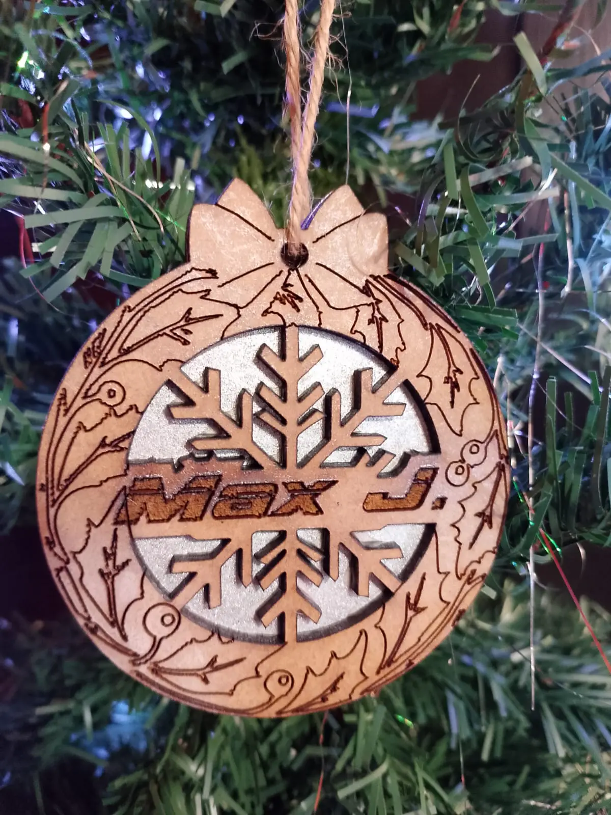 Personalised MDF Christmas Baubles 80mm